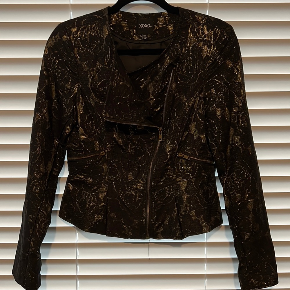 XOXO black and gold jacket sz Med